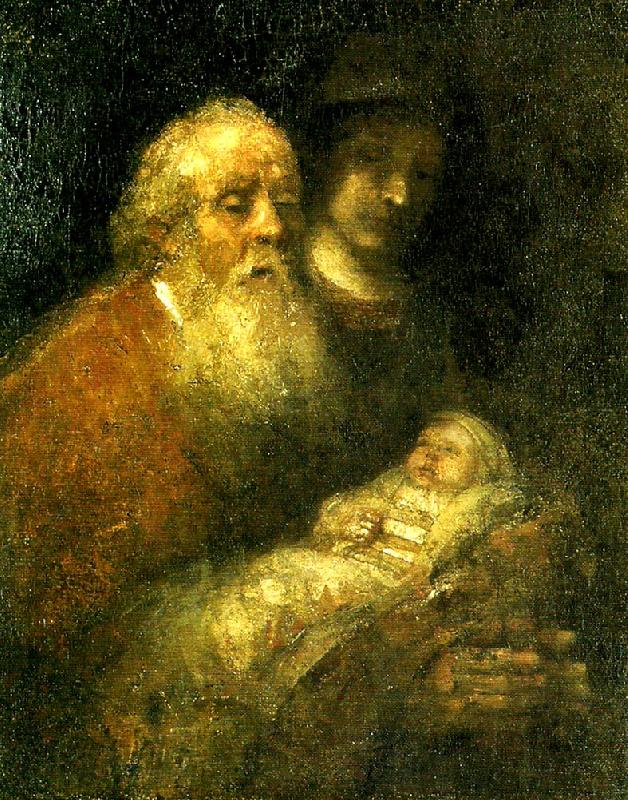 REMBRANDT Harmenszoon van Rijn simeon i templet Germany oil painting art